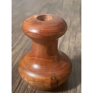 Vintage Rosewood Small Bud Vase Hand Made Turned 2.5" Tall